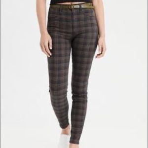 AE super high rise plaid Jegging